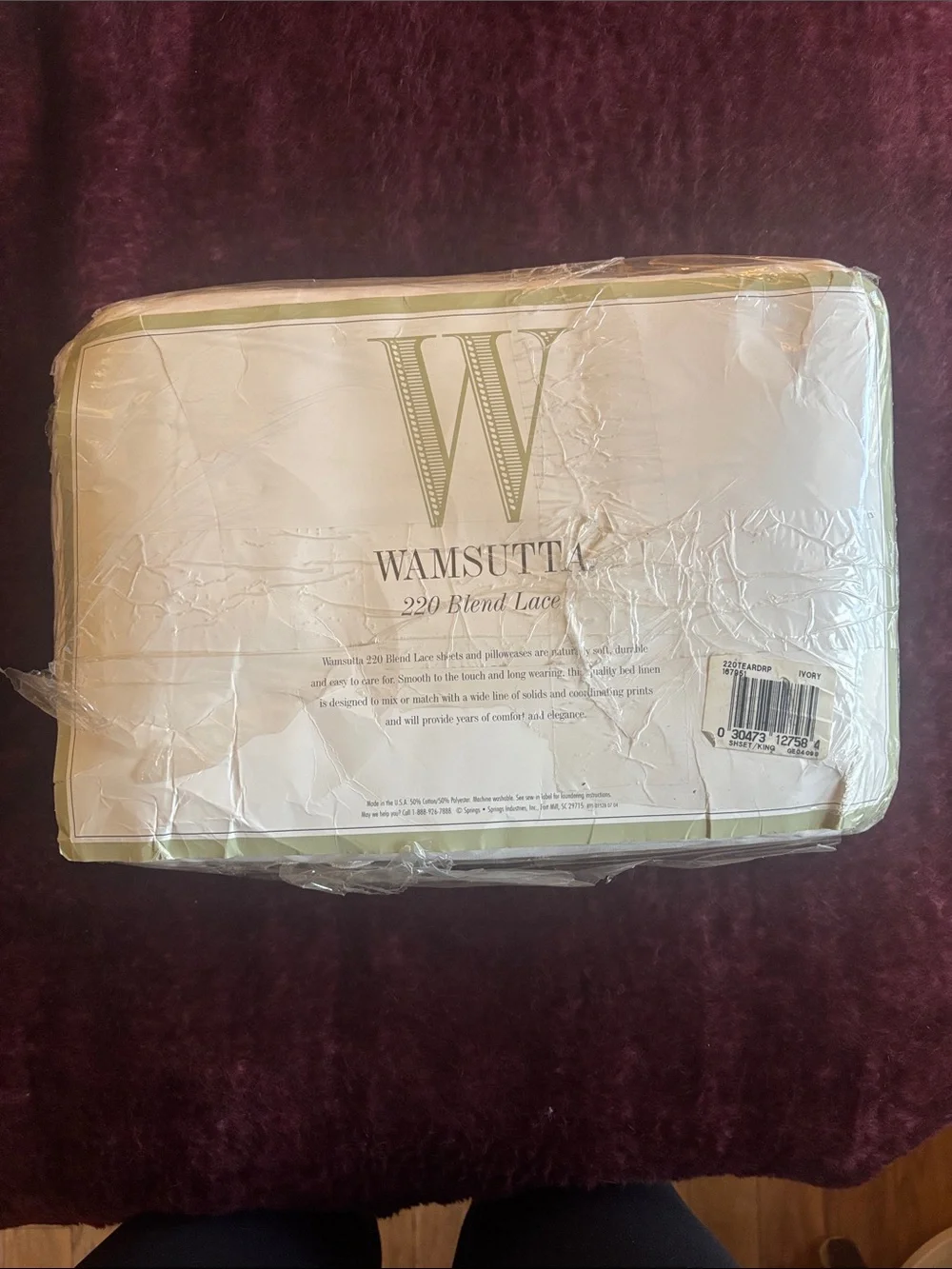 ULTRA RARE VTG Wamsutta KING Sheet Set Ivory Lace NWT